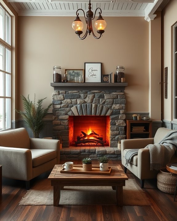 inviting cozy fireplace ambiance