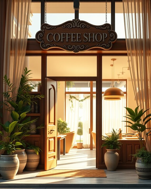 inviting entrance and signage