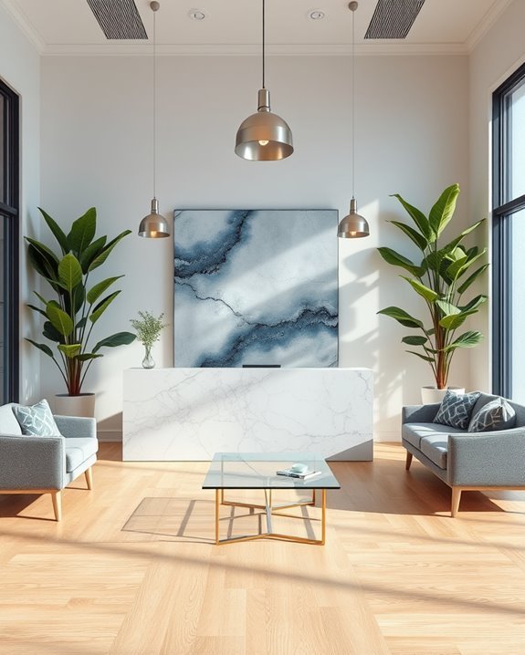 inviting functional reception area