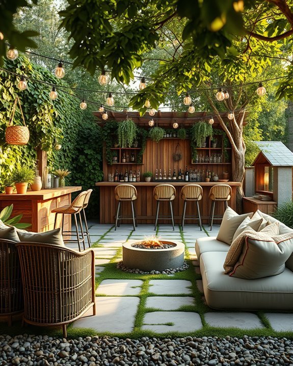 inviting outdoor bar area