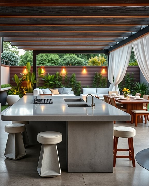 inviting outdoor cooking space