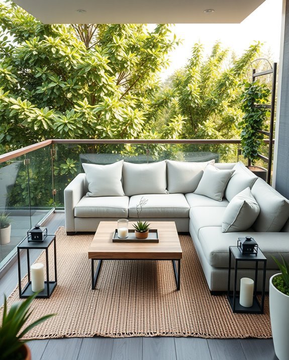 inviting outdoor lounge space