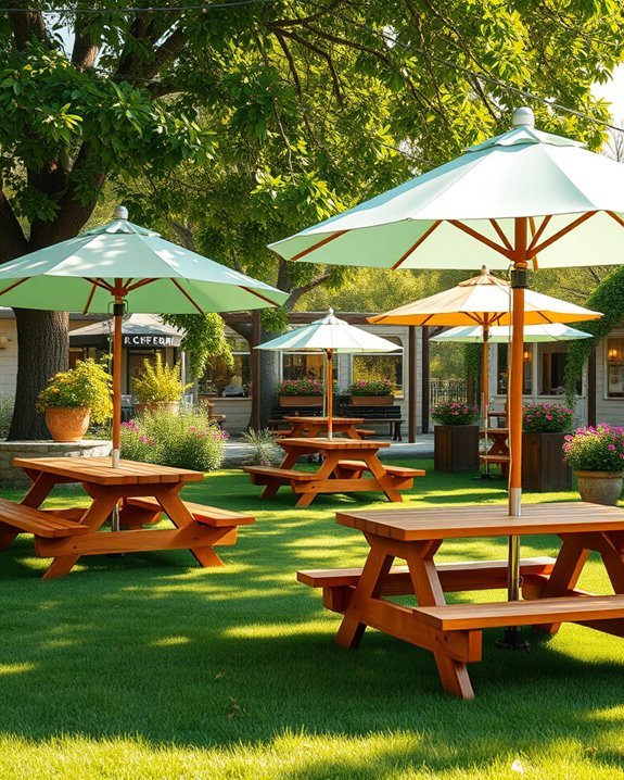 inviting outdoor picnic area