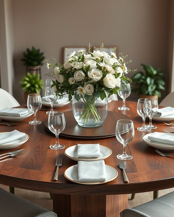 inviting round table centerpieces