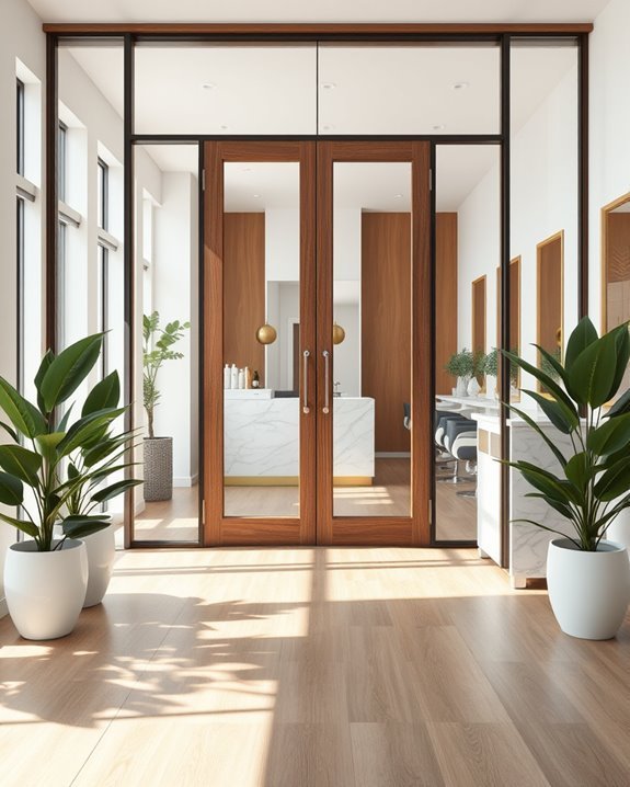 inviting salon entrance design