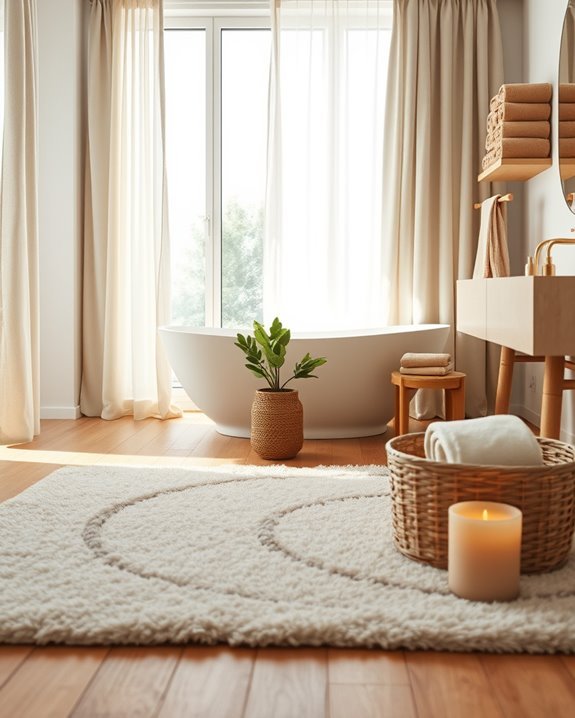 inviting textiles for bathrooms