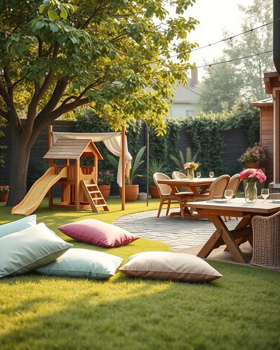 kid friendly backyard play area