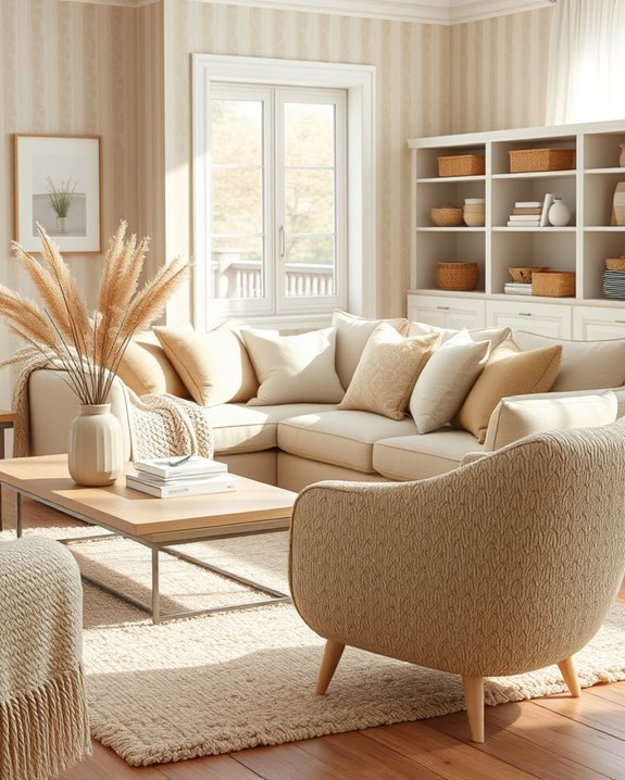 layered beige fabric textures