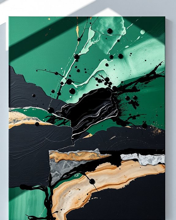 layered black and green textures