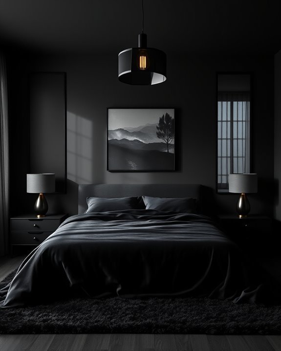 layered black lighting elements
