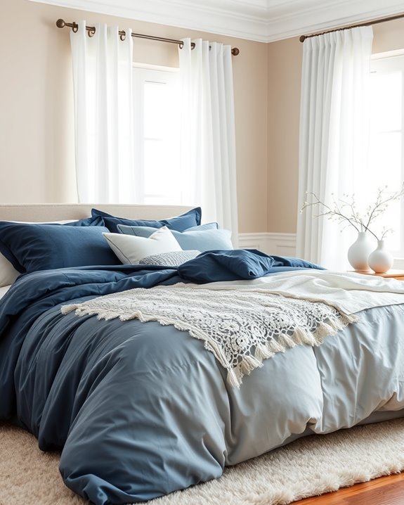 layered blue and white