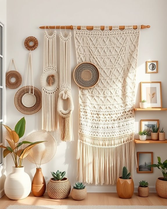 layered boho decor textures