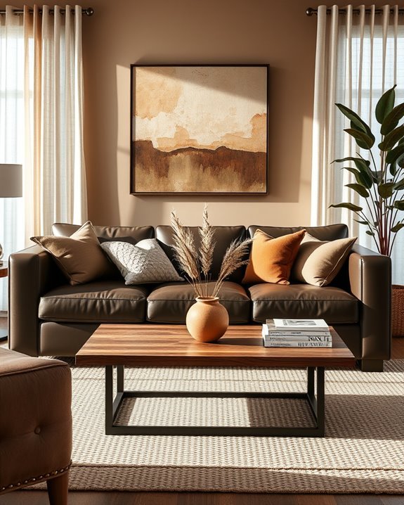 layered brown textures enhance elegance