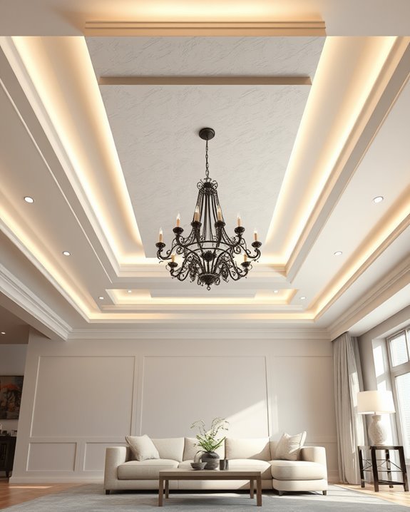 layered ceiling design elegance