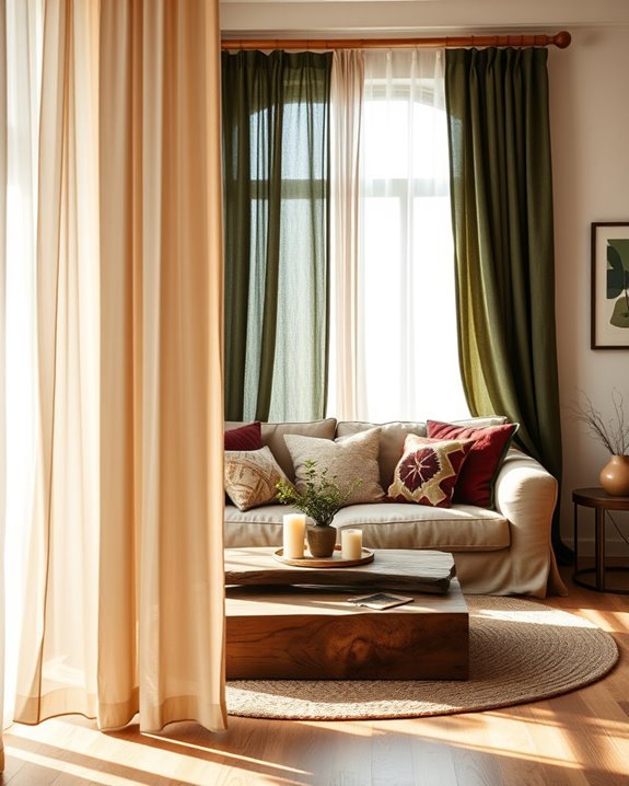 layered curtains for warmth