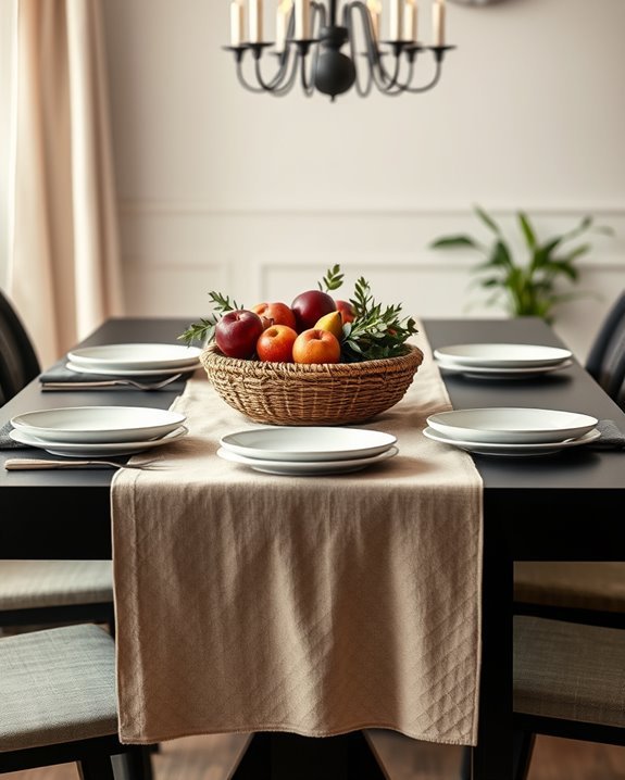 layered fabric table styling
