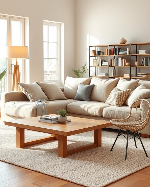 layered furniture height contrast