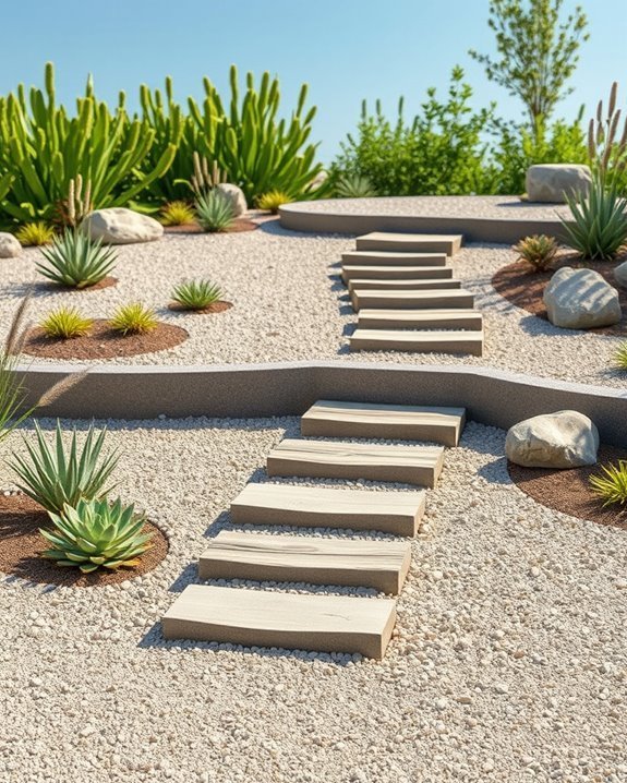 layered gravel outdoor design