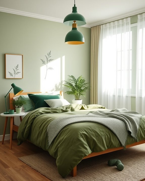 layered green lighting design