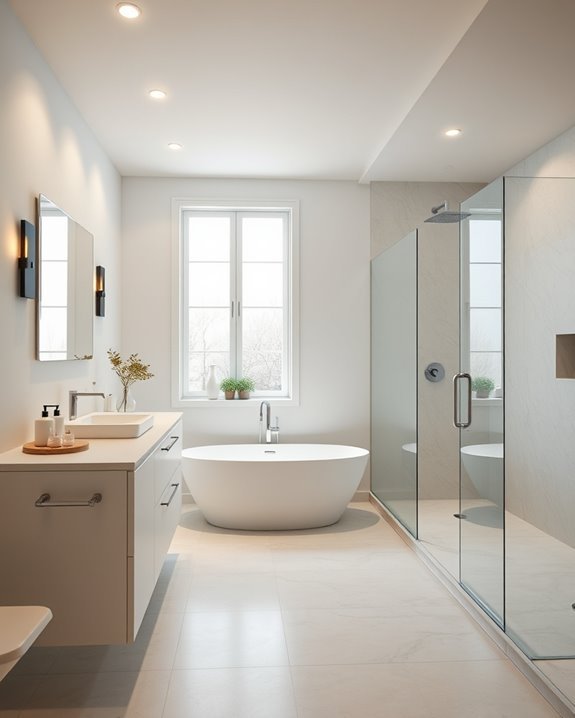layered lighting enhances bathrooms