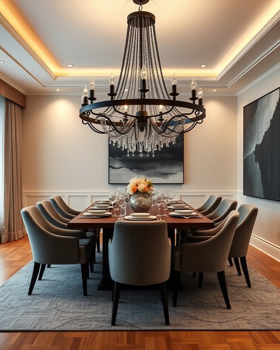 layered lighting with chandeliers