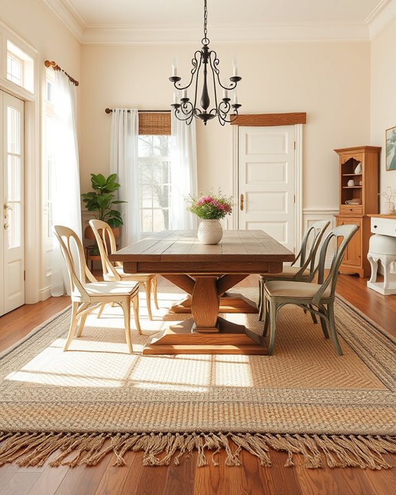 layered rugs for warmth