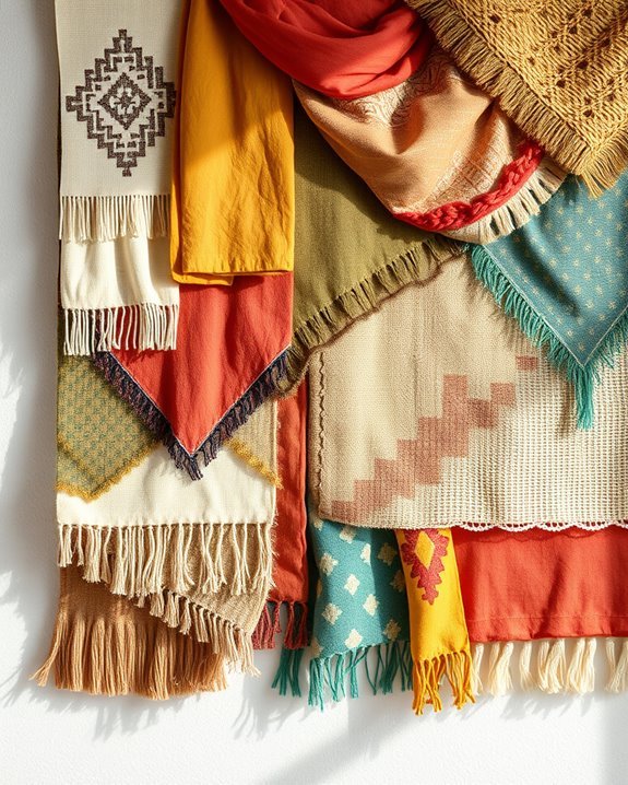 layered textile wall art