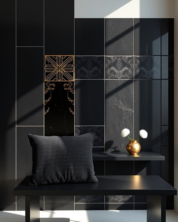 layered textures gold accents