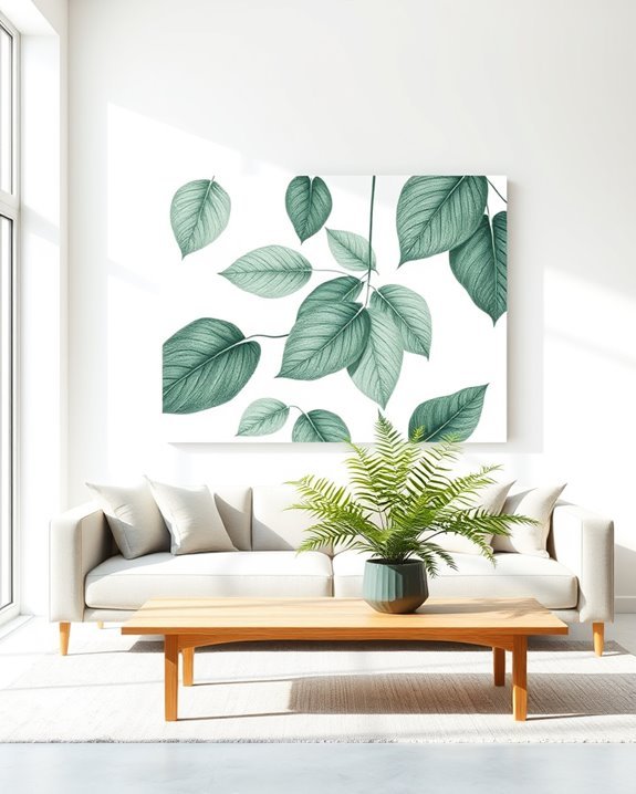 leafy monochrome nature prints