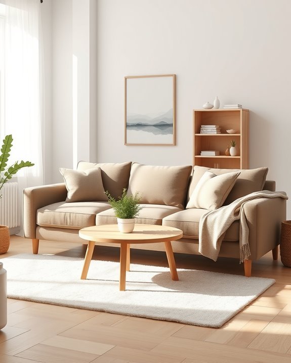 light airy minimalist living