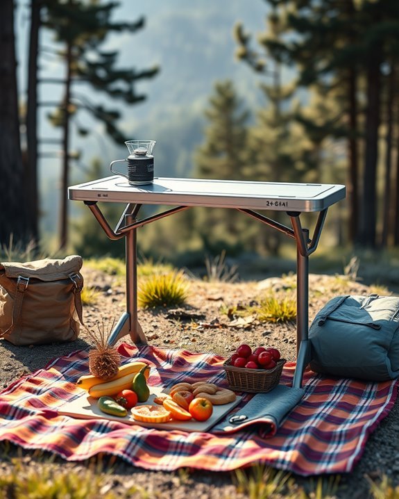 lightweight adjustable camping table
