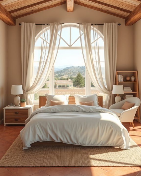 lightweight airy bedroom drapery