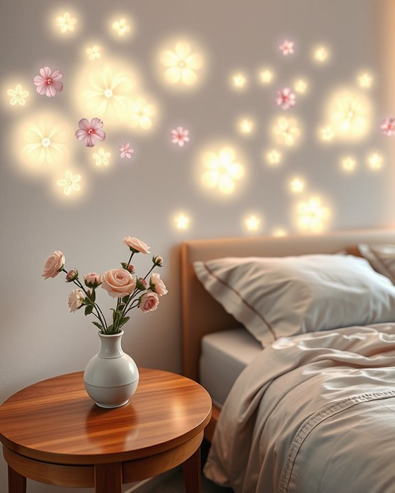 luminous floral wall decor