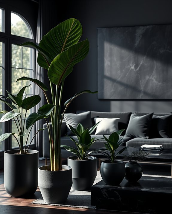 lush dark foliage decor