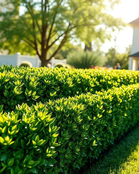 lush green hedge fences