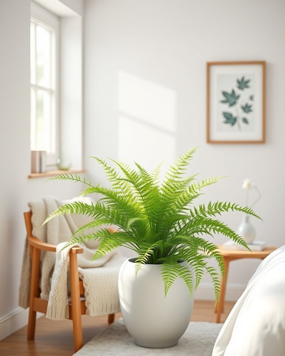 lush tropical bedroom greenery