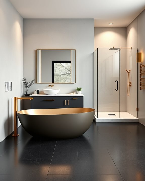 luxe metallic bathroom accents