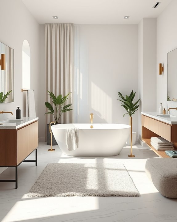 luxurious bathroom textile accents