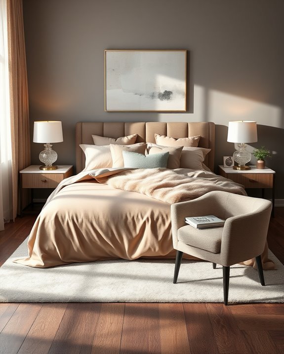 luxurious bedroom texture layering