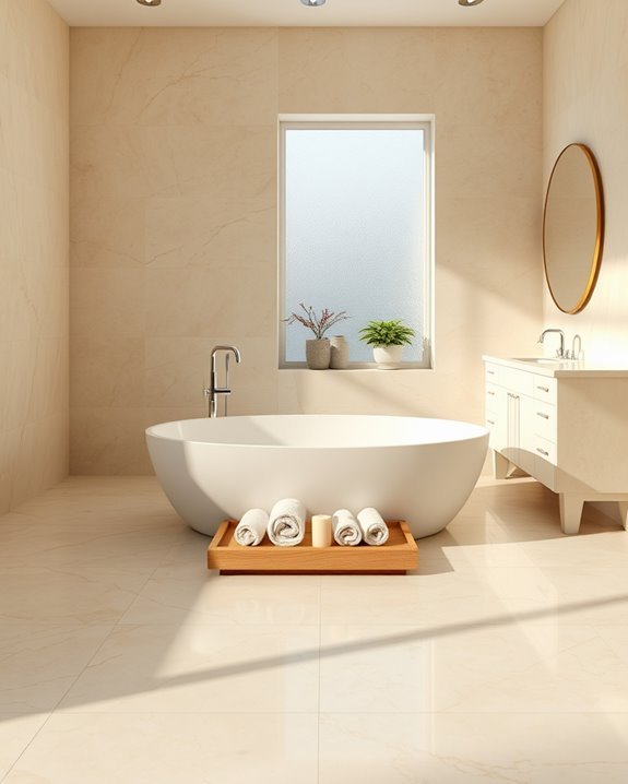 luxurious beige marble accents