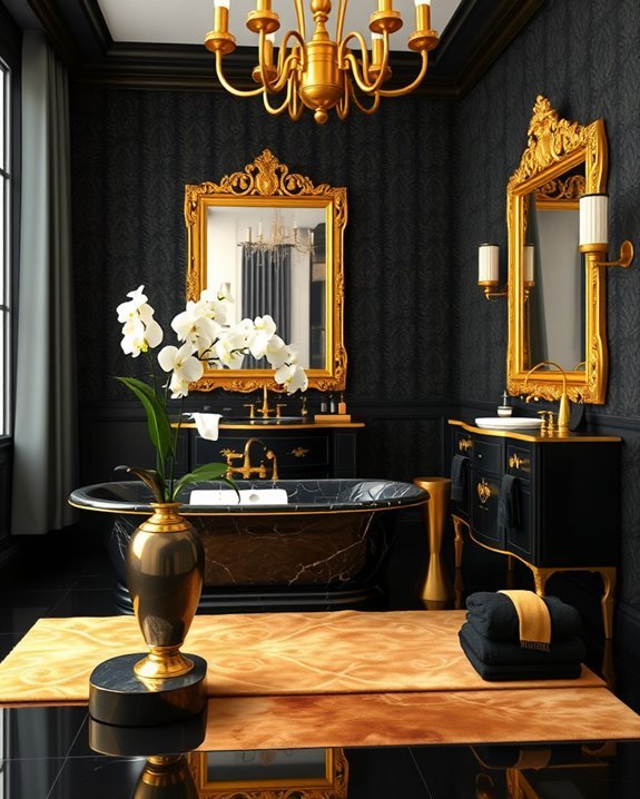 luxurious black and gold