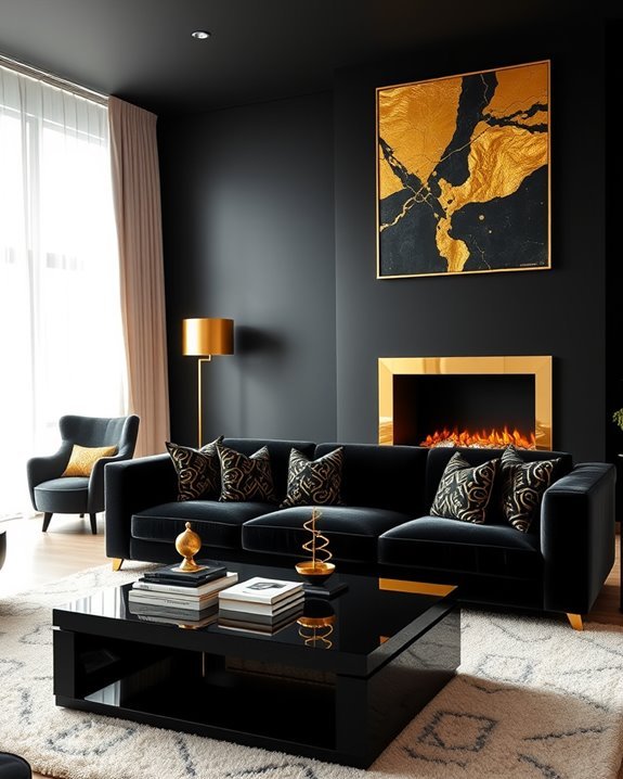 luxurious black and gold