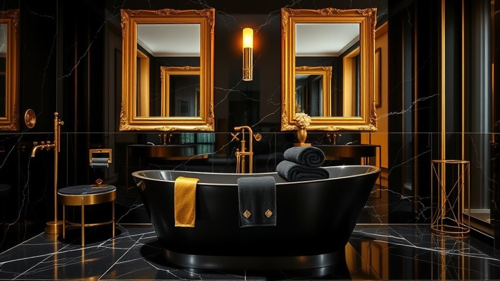 luxurious black and gold bathrooms