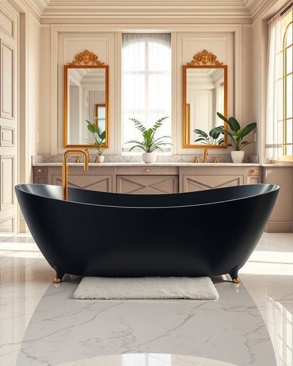 luxurious black bathtub elegance