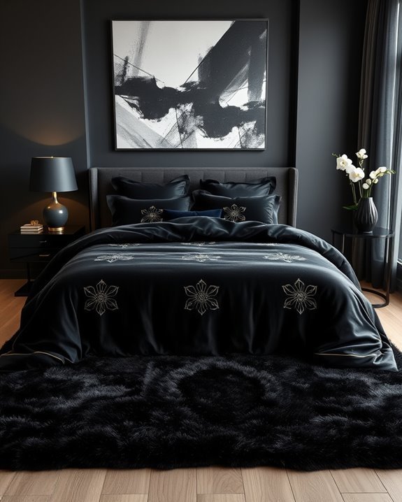 luxurious black bedding elegance