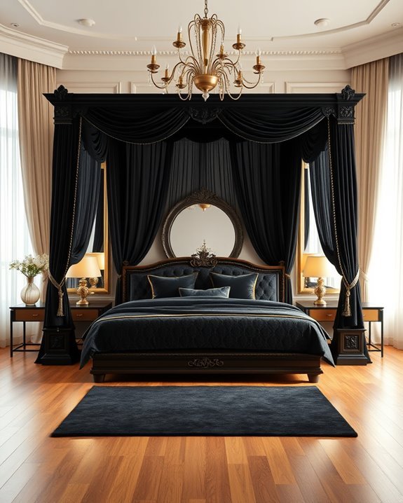 luxurious black canopy beds