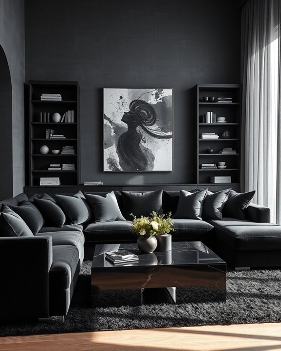 luxurious black furniture elegance