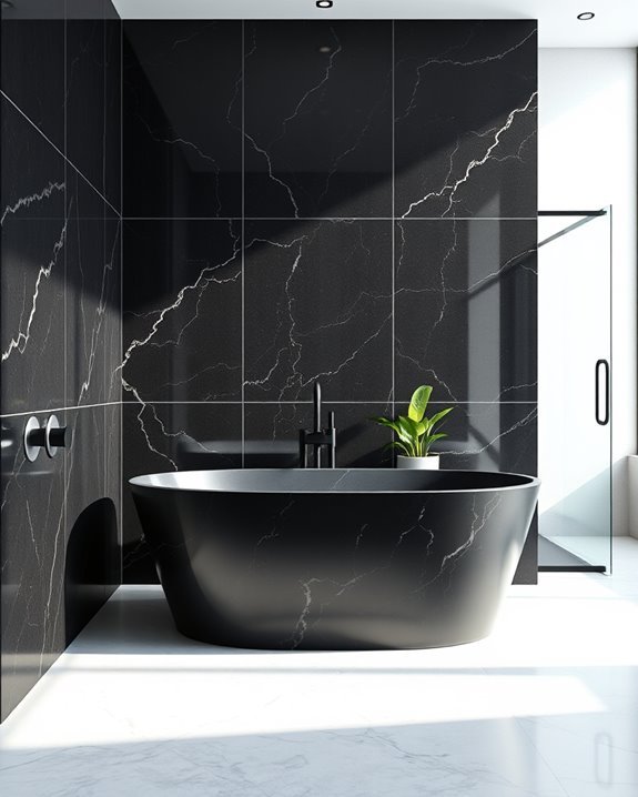 luxurious black granite tiles