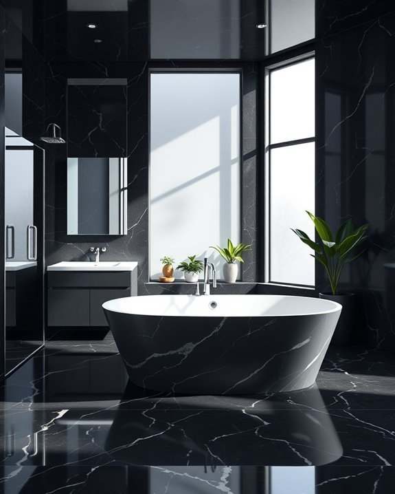 luxurious black marble bathrooms
