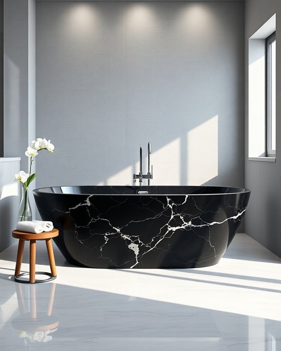 luxurious black marble bathtubs